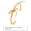 PVD Coated Real Gold Plated 18K Gold Geometric 304 Stainless Steel Casual Streetwear Waterproof Non Tarnish Bangle