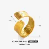 Wholesale Ion Plating (IP) 18K Gold Plated Geometric 304 Stainless Steel Vintage Style Commute Waterproof Non Tarnish Open Rings