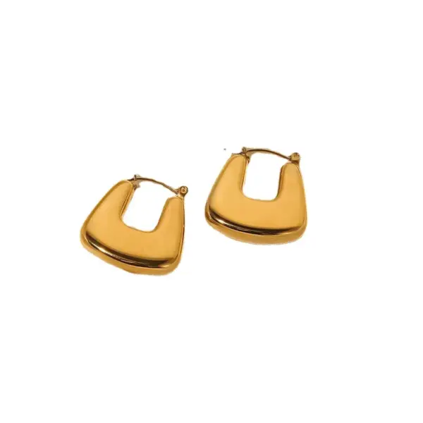 Fashion Geometric Gold Plated 304 Stainless Steel PVD Coated Earrings