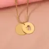 304 Stainless Steel Round Customization Laser Engraving Heart Shape PVD Coated 18K Real Gold Plated Simple Style Waterproof Non Tarnish Plating Pendant Necklace