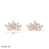 Wholesale Sparkling Zircon Ear Bone Stud Earrings Piercing Jewelry 304 Stainless Steel 18K Gold Plated INS Style Elegant