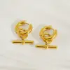 Wholesale Ion Plating (IP) 18K Gold Plated Geometric 304 Stainless Steel Classic Style Waterproof Non Tarnish Earrings Necklace