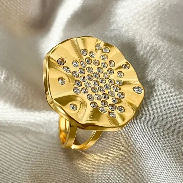 Wholesale PVD Coated 14K Gold Real Gold Plated Heart Shape Ginkgo Leaf 304 Stainless Steel Simple Style Classic Style Waterproof Non Tarnish Rings Bracelets