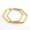 Wholesale Simple Style Hexagon Plating Titanium Steel Earrings
