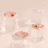 Wholesale Fashion Heart Shape Copper Inlay Zircon Rings 1 Piece