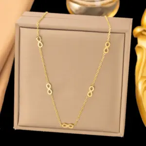 【QYH1020】 Number 8 Necklace / Gold