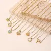 Wholesale PVD Coated 18K Gold Real Gold Plated Round Heart Shape 304 Stainless Steel Simple Style Waterproof Non Tarnish 304 Stainless Steel Pendant Necklace