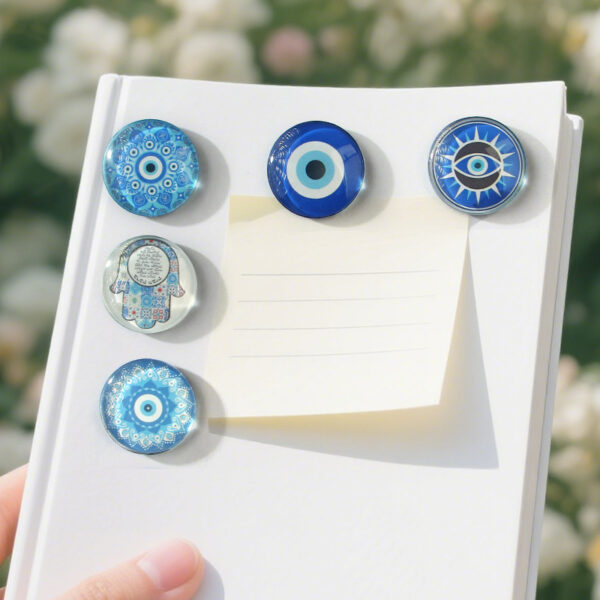 oly-18e4706405e7b5dffdefe3dc16eadd17 Wholesale Cross-Border New European and American Devil's Eye Crystal Glass Refrigerator Magnets Customized Scenic Spot Travel Souvenir Magnetic Stickers