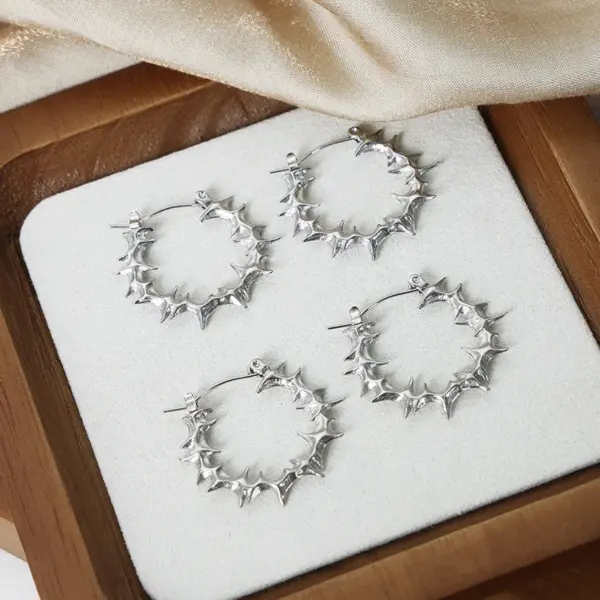 304 Stainless Steel Solid Color PVD Coated 18K Real Gold Plated Real Gold Plated 18K Gold Hip-Hop Cool Style Waterproof Non Tarnish Silver Earrings