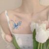 Wholesale Colorful Butterfly Tattoo Sticker Beautiful Flower High-end Sense Ins Girly Heart Collarbone Arm Waterproof Long-lasting Tattoo Sticker