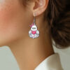 Wholesale Cute and charming heart-shaped bow ghost earrings
