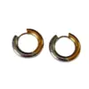 Wholesale 1 Pair Retro Color Block Titanium Steel Plating Hoop Earrings