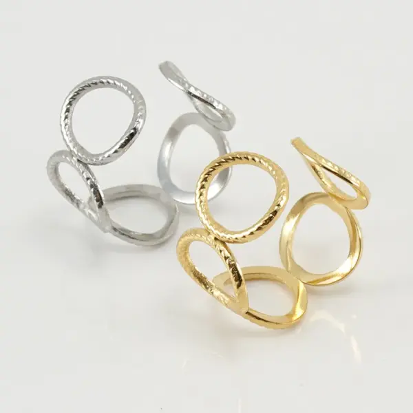 Wholesale Fashion Geometric Titanium Steel Plating Open Ring