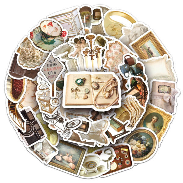 Wholesale 50PCS/PACK retro literary fresh simple stickers