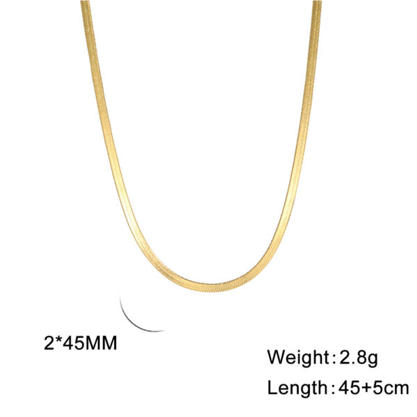 Wholesale Stainless Steel Snake Flat Chain Snake Chain for Women and Men Simple Gold Necklace 2022 Popular Snake Bone Stainless Steel Plain Chain Necklace