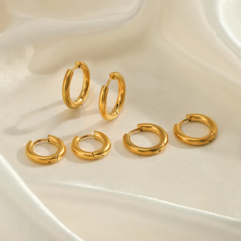 Wholesale 1 Pair Simple Style Solid Color Plating 304 Stainless Steel Stainless Steel Earrings