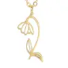 Wholesale Simple 18k Real Gold Plating Non-fading Ten Birthday Month Flower 304 Material Diy Stainless Steel Pendant