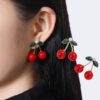 Wholesale Internet Celebrity New Jennie Same Style Earrings Cherry South Korea Internet Celebrity Cute Elegant Simple Super Cute Red Earrings