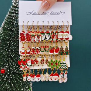 Wholesale Alloy Snowman Santa Claus Gift Earrings