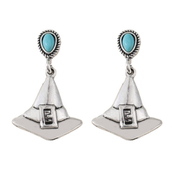 Wholesale Halloween ghost skull magic hat earrings hip hop punk style