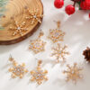 Wholesale Diamond-encrusted winter snowflake earrings