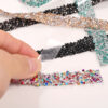 Wholesale Double-sided adhesive Hot Melt Adhesive rhinestone rhinestone rhinestone Strip width 1.5cm diamond belt shoe bag crystal rhinestone clothing diamond chain