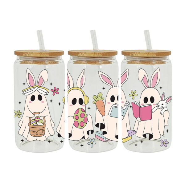 Wholesale Uv Transfer Sticker Glass Cup Crystal 16oz Cup UV DTF Wraps