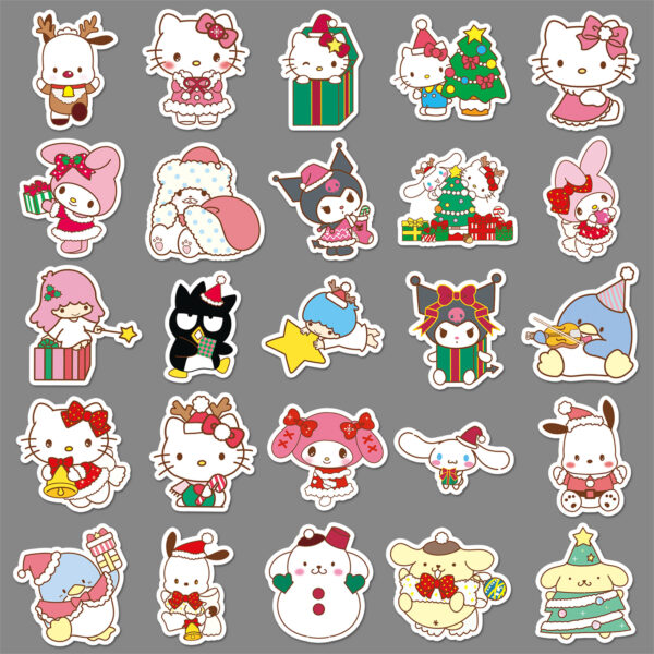 Wholesale 50pcs/pack Christmas cat Stickers Cartoon Cute Decorative Stickers OLY Exclusive