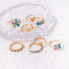 Wholesale Colorful diamond flower ring snake scallop eight-piece set