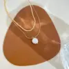 Wholesale PVD Coated Real Gold Plated Geometric Stainless Steel Sweet Waterproof Non Tarnish Necklace
