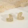 1 Pair Casual Elegant Shiny Heart Shape Crown Inlay Copper Zircon Imitation Gold Ear Studs