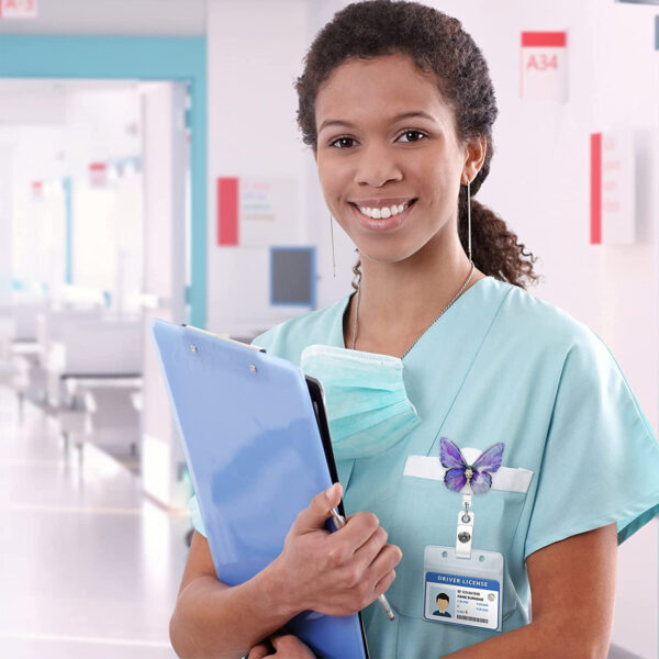 Wholesale 3D butterfly rhinestone easy-pull buckle rotating telescopic keychain