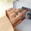 Wholesale PVD Coated Real Gold Plated 18K Gold Geometry 304 Stainless Steel Fashion Waterproof Non Tarnish Open Rings