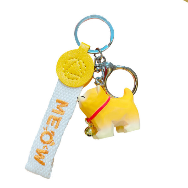 Wholesale Cartoon Wood Carving Wind Bell Cat Keychain Bag Pendant Couple Backpack Key Chain Doll Hanging Small Gifts