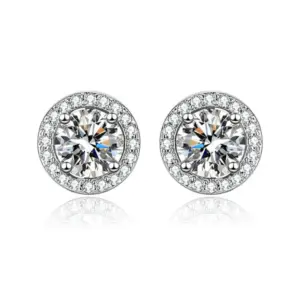 Luxury round Bag Stud Earrings 1 Karat
