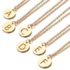 Wholesale Simple Style Letter Stainless Steel Titanium Steel Plating Chain Gold Plated Pendant Necklace