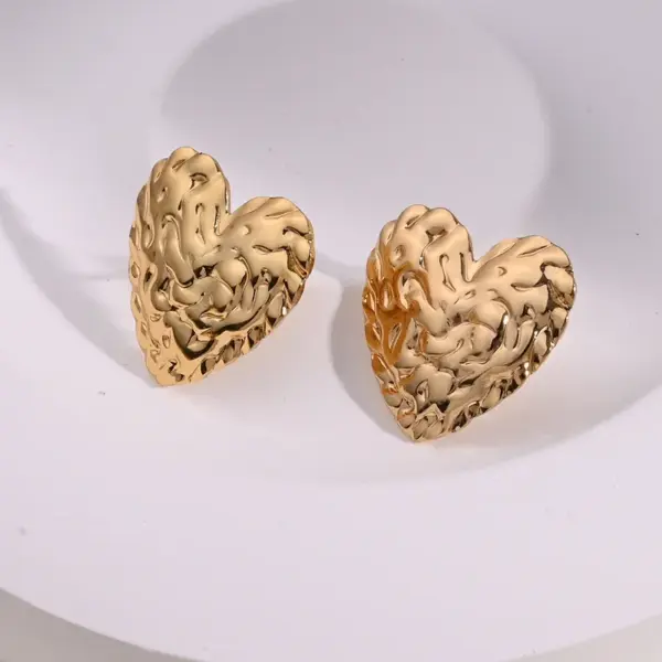 Electroplating Golden Plated Lips Red Heart 304 Stainless Steel Casual Simple Style Polishing Plating Earrings