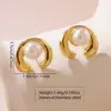 201 Stainless Steel 304 Stainless Steel Plastic Flower Petal Plated Stone-Free Imitation Gold Elegant Cute Oversized Plating Gold Earrings Ear Studs