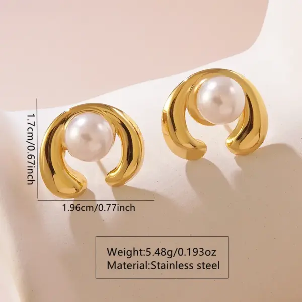 201 Stainless Steel 304 Stainless Steel Plastic Flower Petal Plated Stone-Free Imitation Gold Elegant Cute Oversized Plating Gold Earrings Ear Studs