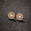 PVD Coated 18K Gold Real Gold Plated Flower 304 Stainless Steel Simple Style Waterproof Non Tarnish Ear Studs