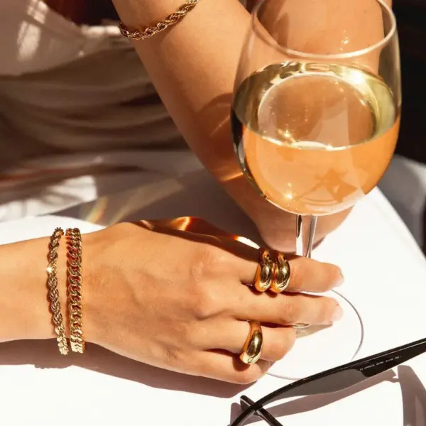 PVD Coated Real Gold Plated Stainless Steel Fashion Waterproof Non Tarnish 304 Stainless Steel Bracelets