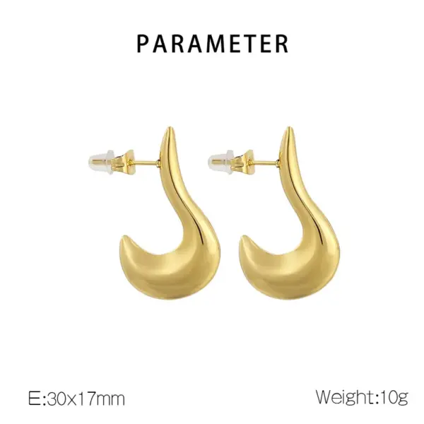 Wholesale PVD Coated 18K Gold Plated Geometric 304 Stainless Steel Simple Style Waterproof Non Tarnish Earrings Ear Studs