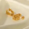 Wholesale PVD Coated Real Gold Plated U Shape 316 Stainless Steel Fashion Waterproof Non Tarnish Ear Studs