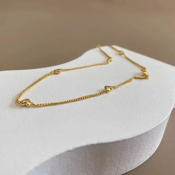 oly-1972e8762f0718d49103f73f61eea109 Wholesale 1 Piece Heart Shape Necklace 304 Stainless Steel Plating PVD Coated 18K Real Gold Plated Women's Basic