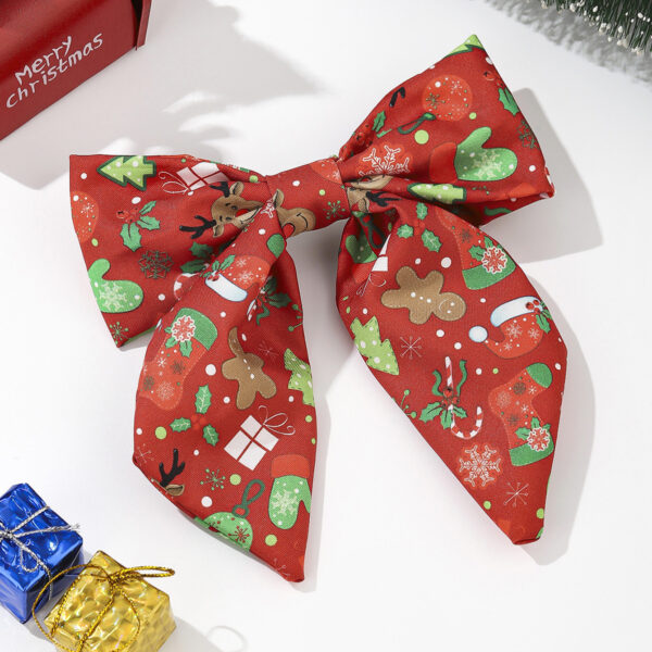 Wholesale Fabric knotted gift pine snowflake striped plaid solid color knotted wide-brimmed hair clip