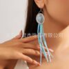 Wholesale Vintage Long Leather Tassel Bohemian Earrings