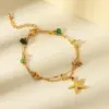 Beach Simple Style Commute Starfish Shell Fish Tail 304 Stainless Steel 18K Gold Plated Acrylic Natural Stone Bracelets In Bulk
