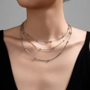 Three-Layer Ball Bead Chain (Steel Color)