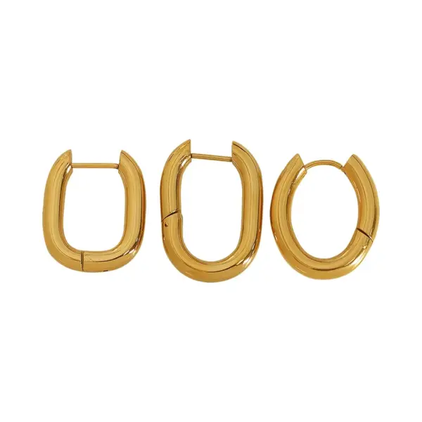 304 Stainless Steel U Shape PVD Coated 18K Real Gold Plated Elegant Retro Vacation Waterproof Non Tarnish Plating Gold Earrings