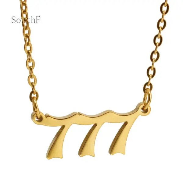 Wholesale Real Gold Plated Number 304 Stainless Steel Simple Style Waterproof Non Tarnish Necklace